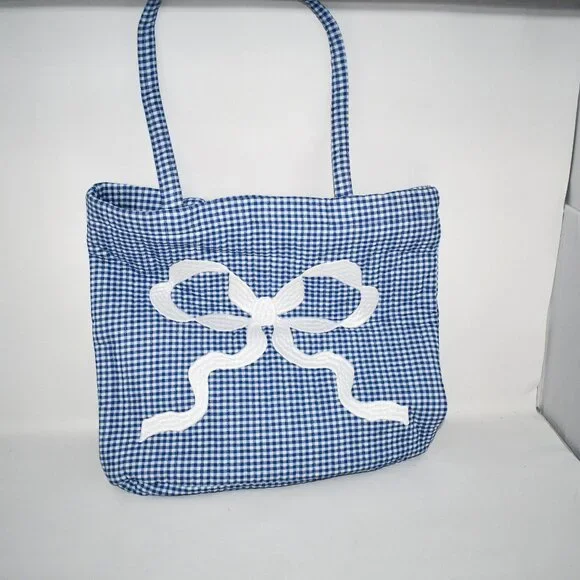 LoveShackFancy x Visit Savannah Henderson Bow Gingham Tote #LA202-2912 NWT - Picture 3 of 6